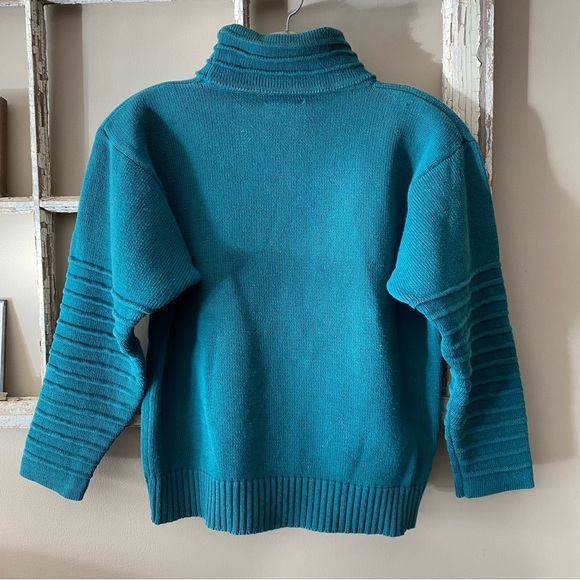 Vintage 100% cotton turtleneck knit sweater from the 80s - Picture 4 of 6